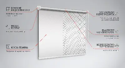 Blackout roller blind for window with rhombuses pattern