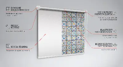 Fabric roller blind for window mandala pattern