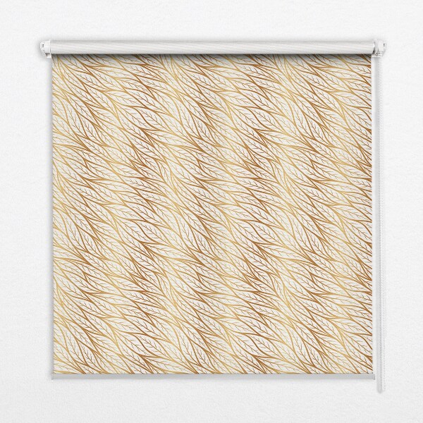 Fabric roller blind for window Golden leaves