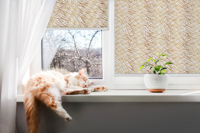 Fabric roller blind for window Golden leaves