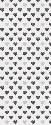 Blackout roller blind in Dark Hearts design