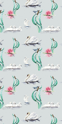Blackout roller blind for window Swans and ducks