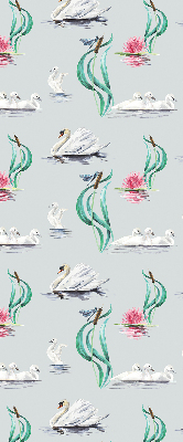 Blackout roller blind for window Swans and ducks