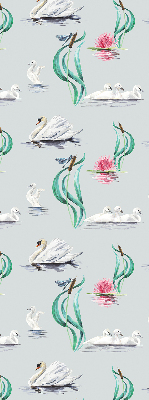 Blackout roller blind for window Swans and ducks