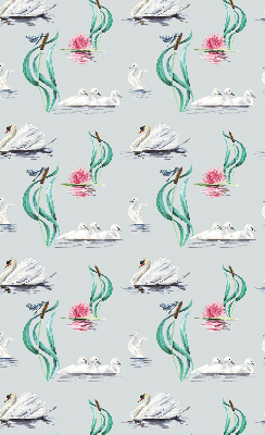 Blackout roller blind for window Swans and ducks