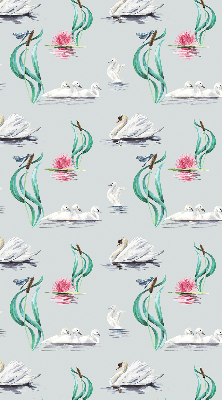 Blackout roller blind for window Swans and ducks