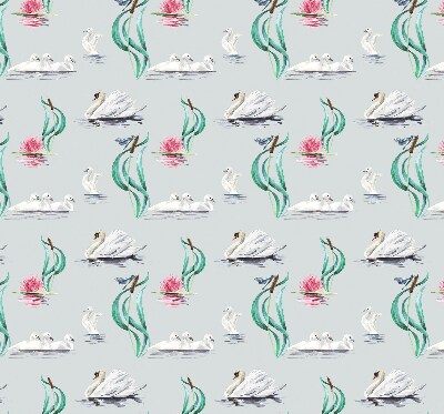 Blackout roller blind for window Swans and ducks