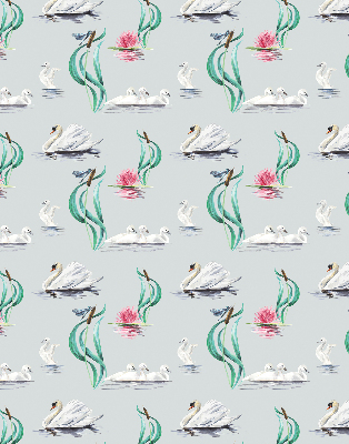 Blackout roller blind for window Swans and ducks