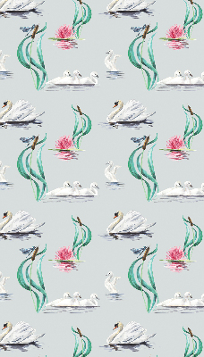 Blackout roller blind for window Swans and ducks