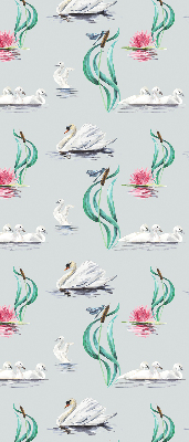 Blackout roller blind for window Swans and ducks