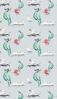 Blackout roller blind for window Swans and ducks