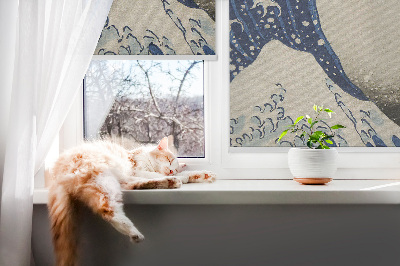 Blackout roller blind for window Wave