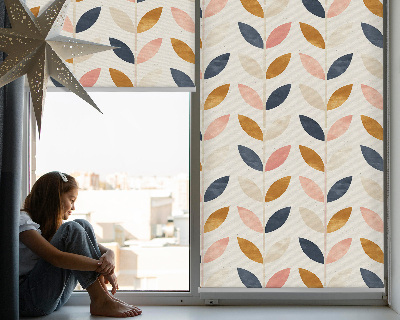 Blackout roller blind for window Leaves