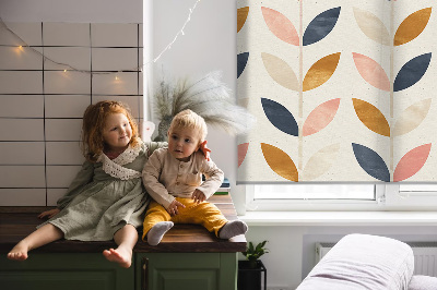 Blackout roller blind for window Leaves