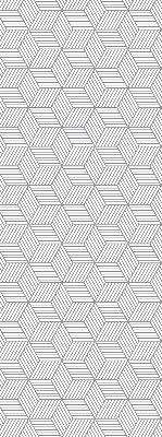 Fabric roller blind for window 3D striped squares