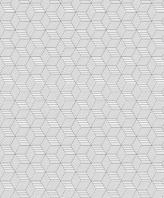 Fabric roller blind for window 3D striped squares