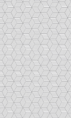 Fabric roller blind for window 3D striped squares