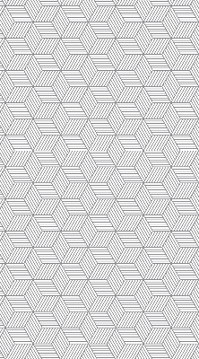 Fabric roller blind for window 3D striped squares