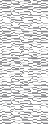 Fabric roller blind for window 3D striped squares