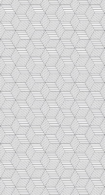 Fabric roller blind for window 3D striped squares