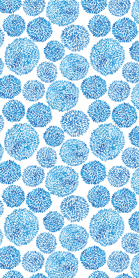 Blackout roller blind Blue petal circles