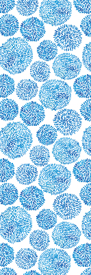 Blackout roller blind Blue petal circles