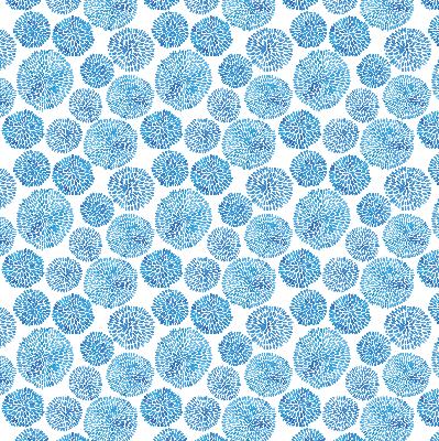 Blackout roller blind Blue petal circles