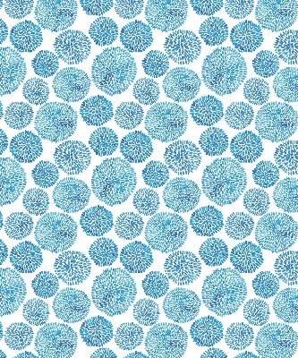 Blackout roller blind Blue petal circles