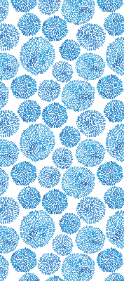Blackout roller blind Blue petal circles
