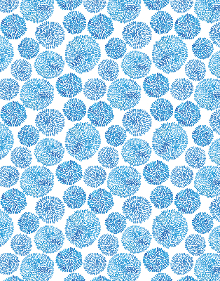 Blackout roller blind Blue petal circles