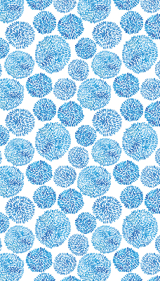Blackout roller blind Blue petal circles