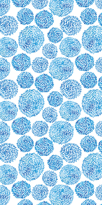 Blackout roller blind Blue petal circles