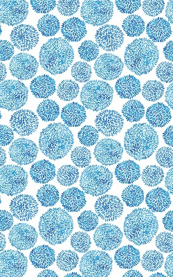 Blackout roller blind Blue petal circles