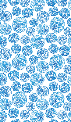 Blackout roller blind Blue petal circles