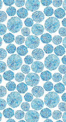 Blackout roller blind Blue petal circles