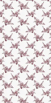 Blackout roller blind with origami swans print
