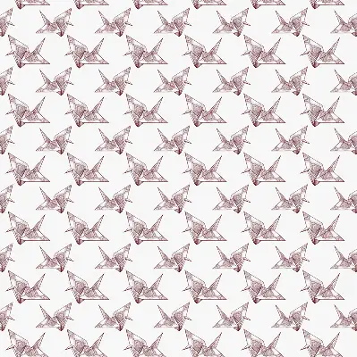 Blackout roller blind with origami swans print