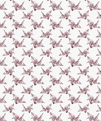 Blackout roller blind with origami swans print