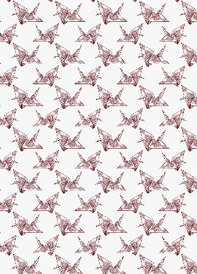 Blackout roller blind for window Origami swans