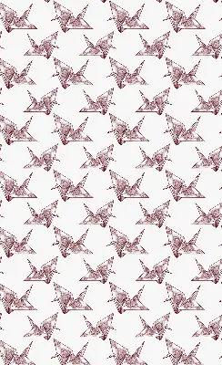 Blackout roller blind with origami swans print