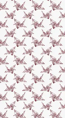 Blackout roller blind with origami swans print