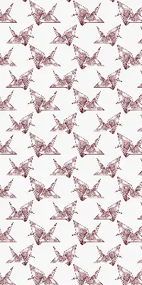 Blackout roller blind with origami swans print