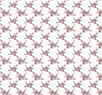 Blackout roller blind with origami swans print