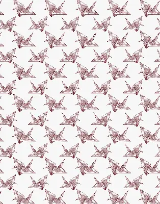 Blackout roller blind with origami swans print