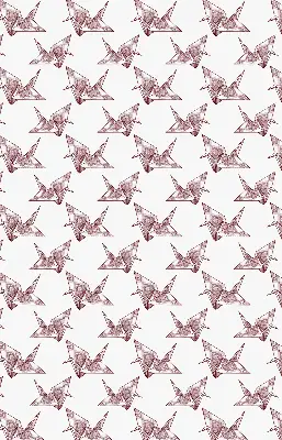 Blackout roller blind with origami swans print