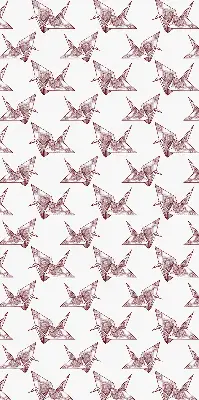 Blackout roller blind with origami swans print