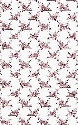 Blackout roller blind with origami swans print