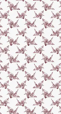 Blackout roller blind with origami swans print