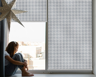 Fabric roller blind for window Black ovals