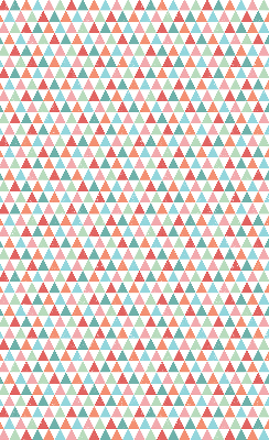 Blackout roller blind with a colorful triangle pattern